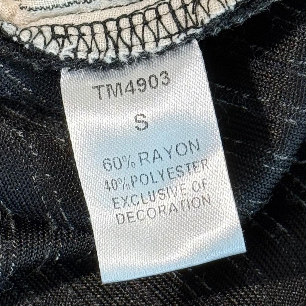 THML Womens Sweater Size S Gray Colorblock Leopard Pinstripe Ribbed Mixed Media - Picture 5 of 7